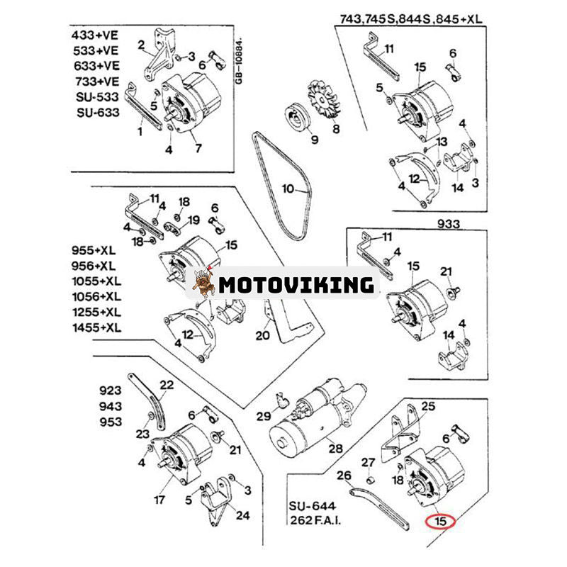 12V Generator 3218239R91 för CASE Engine D-155 D-179 D-206 D-246 D-268 D-310 D-358 Traktor 531 644 844