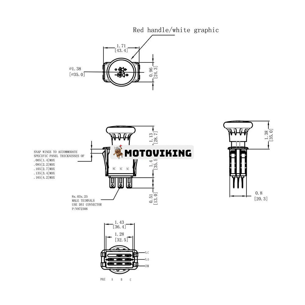 PTO Switch 504-01421 589887201 539101768 för Craftsman DX260 DX272 LZ6127 7230 MZT 61 MZ 6128 28ZT PZT 4822 6128 PZ 2346