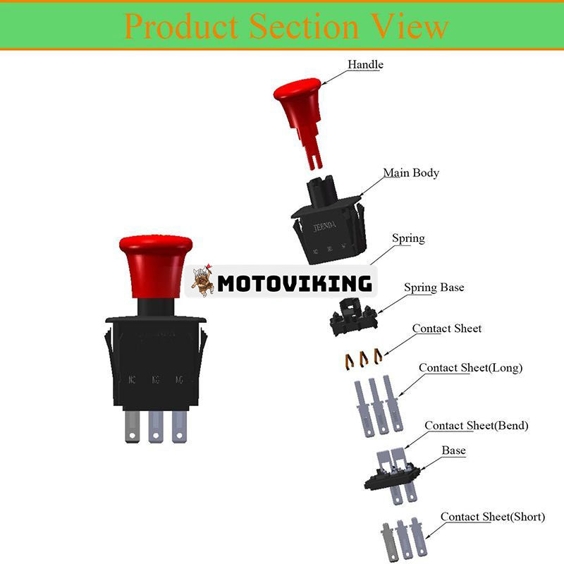 PTO Switch för Dixie Chopper 500016 Jacobsen 2721505 Bobcat Stens. 430-528-8 430-528 Terminaler