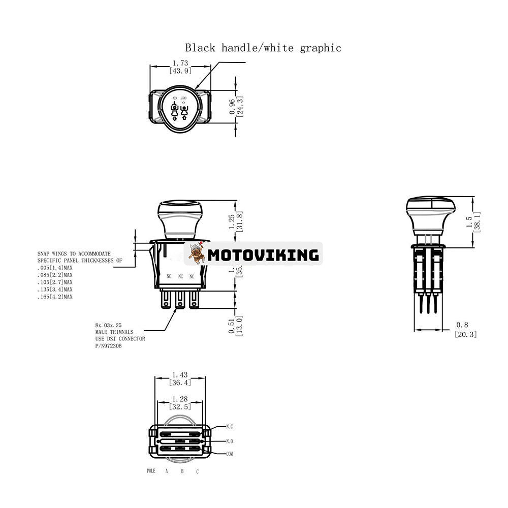 PTO Switch 725-04174 925-04174 6201-344 för CubCadet RZT42 RZT50 RZT54 MTD Delta Toro Troy-Bilt Most Big Red Horse Big Red Mustang Colt och Mustang RZT