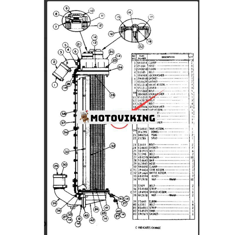 Kylare 1P4404 för Caterpillar CAT 814 966C 966R Enegine 3306