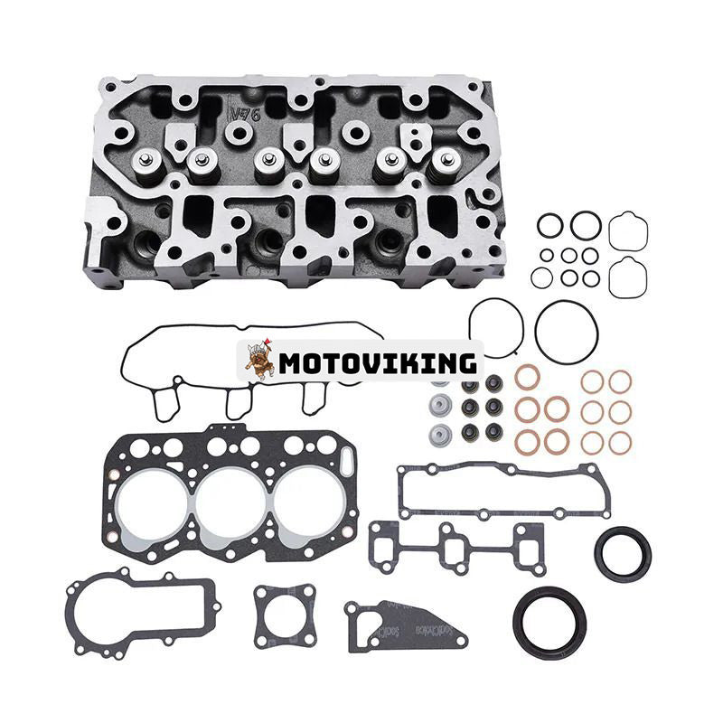 3D76E Motor komplett cylinderhuvud med full packningssats för Komatsu PC20MR-2 PC22MR-3 PC26MR-3 grävmaskin