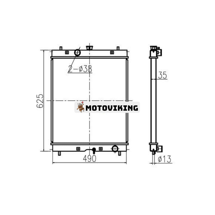För Hitachi grävmaskin ZX60-HCMC ZX70 ZX70-HHE ZX80LCK ZX80SB-HCME Vattentank Kylarkärna ASS'Y 4479181