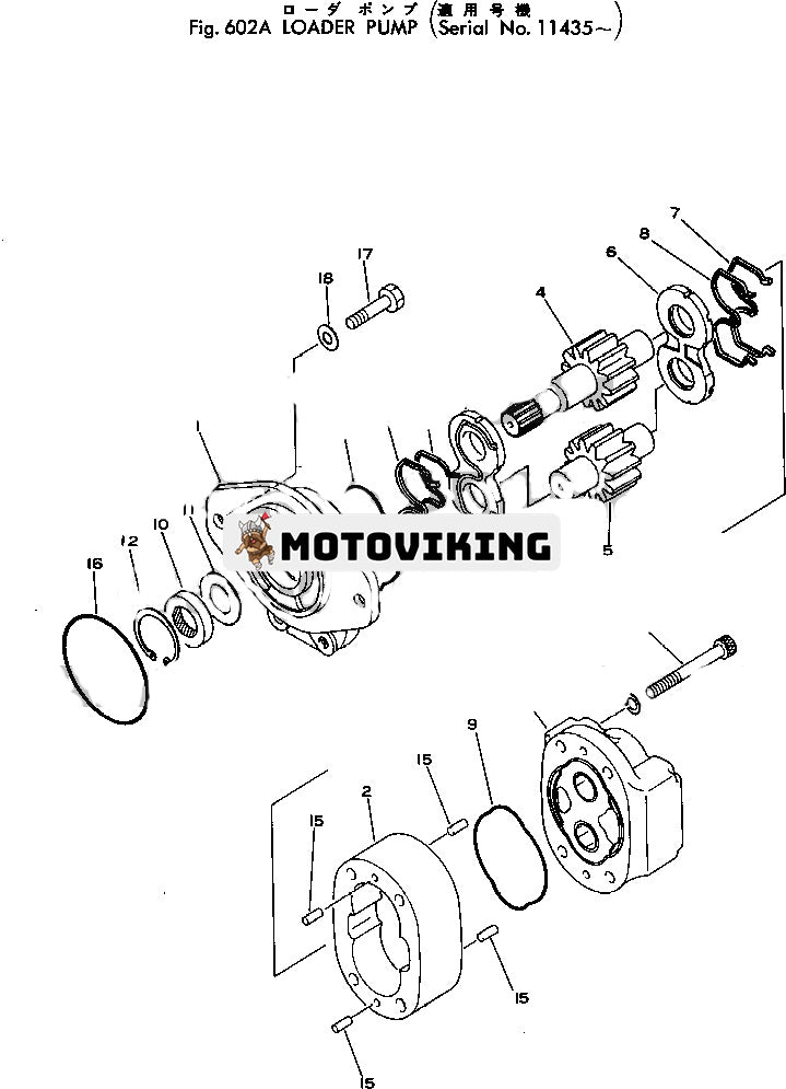 För Komatsu hjullastare 530-1 530B-1 lastarpump 705-11-34100