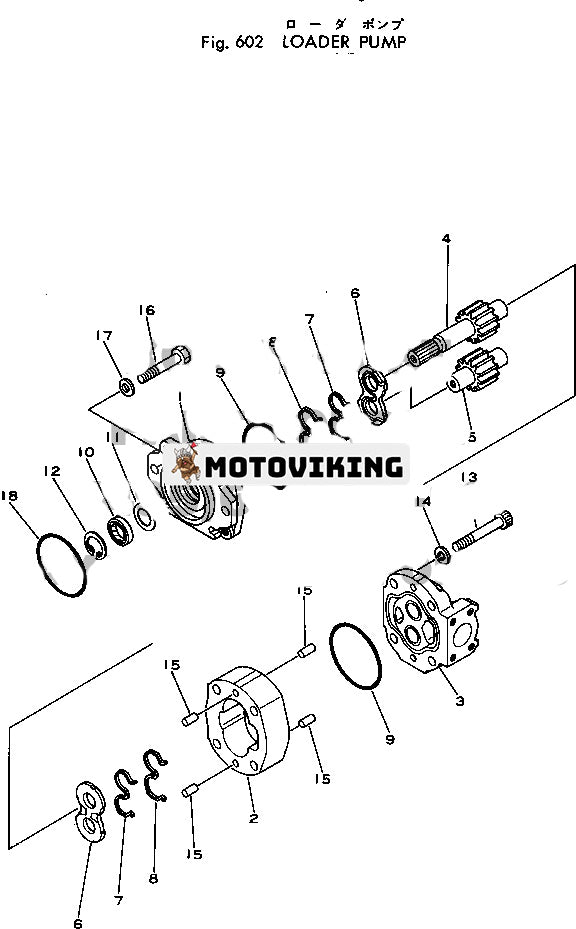 För Komatsu hjullastare 540-1 540B-1 lastarpump 705-11-38000