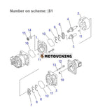 För Komatsu hjullastare WA380-5 WA400-5 WA430-5Kugghjulspump 705-21-39070