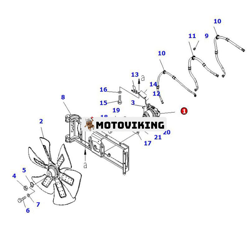 För Komatsu hjullastare WA600-6 WA600-6R schaktare WD600-6 Huv Hydraulisk fläktmotorpump 708-7W-00210