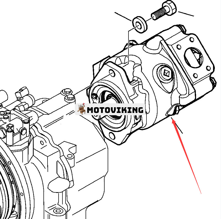 För Komatsu Grävlastare WB146-5 WB156-5 WB93R-5 WB93S-5 WB97R-5 WB97S-5 Hydraulpump 708-1U-04112