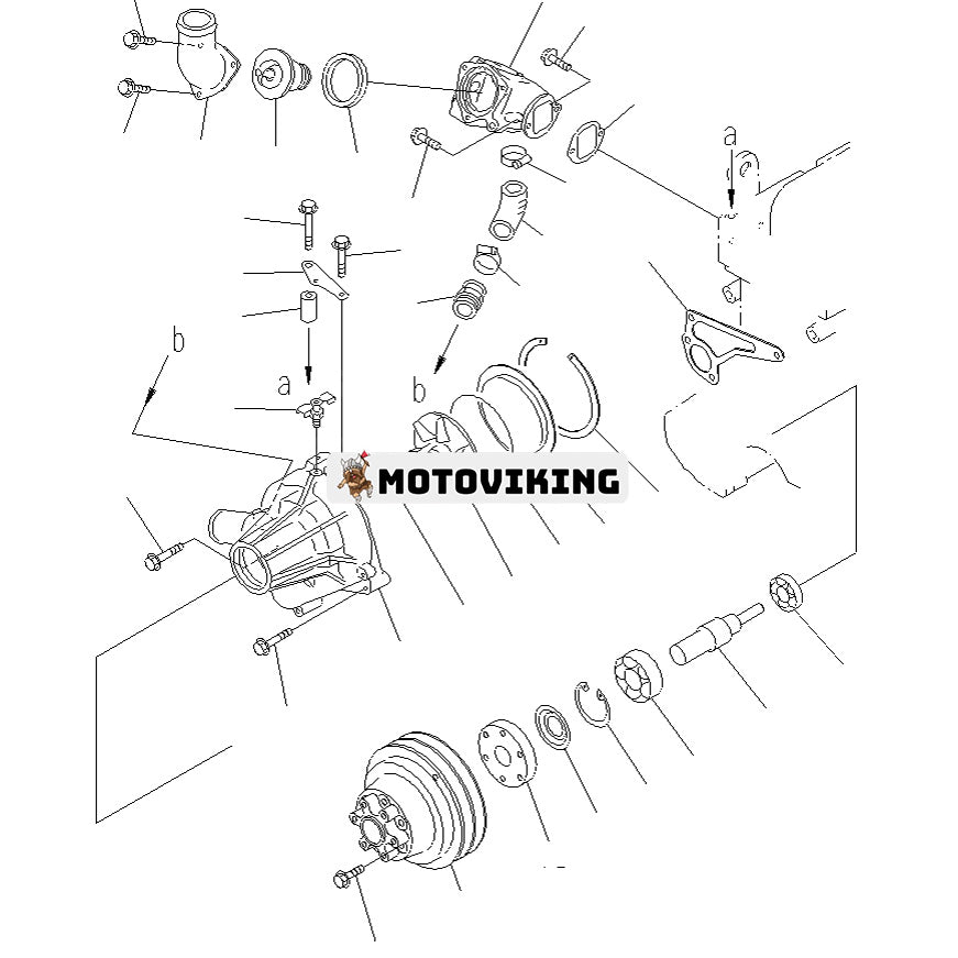 För Komatsu Loader WA300-3 WA350-3 WA400-3 Motor 6D108 Vattenpump 6221-63-1100