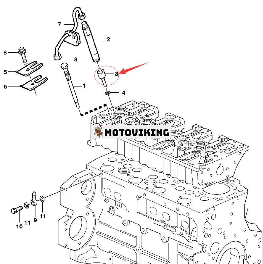 Munstycke 20524235 för Volvo Penta TAD520 TAD720 D5A D7A EW140B