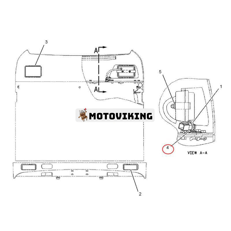 Stopp- och baklykta 142-7503 för Caterpillar CAT 216 228 236 247 248 267 287 216B 226B 232B 236B 242B 247B 252B 257B 267B 268