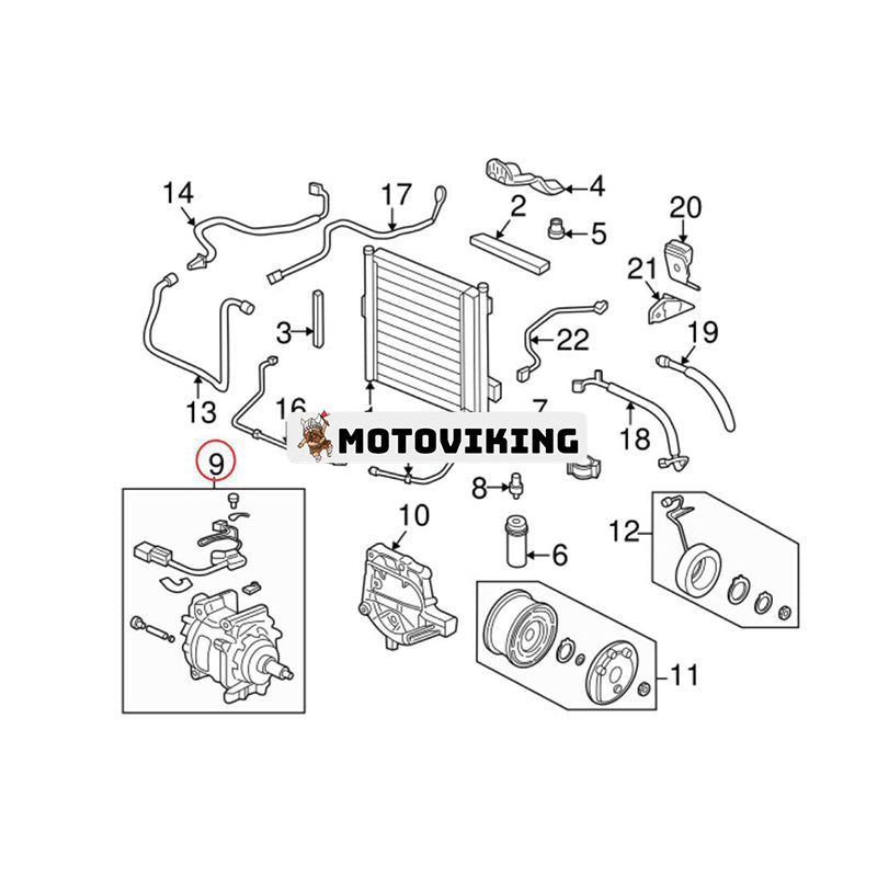 A/C Kompressor 38810P2FA01 för 1996-2000 Honda Civic 1.6L