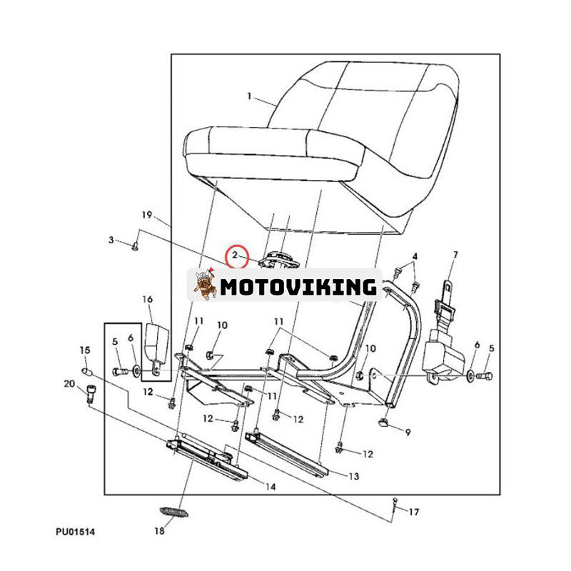 Sätesbrytare AM125824 för John Deere Tractor 54D 60D 1023E 2210 2320 320