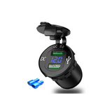 Quick Charge 3.0 Usb Black Power Outlet Snabbladdning Med Led Voltmeter