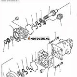 För Komatsu hjullastare WA600-1LC WA600-1LE Hydraulpump 705-57-46000