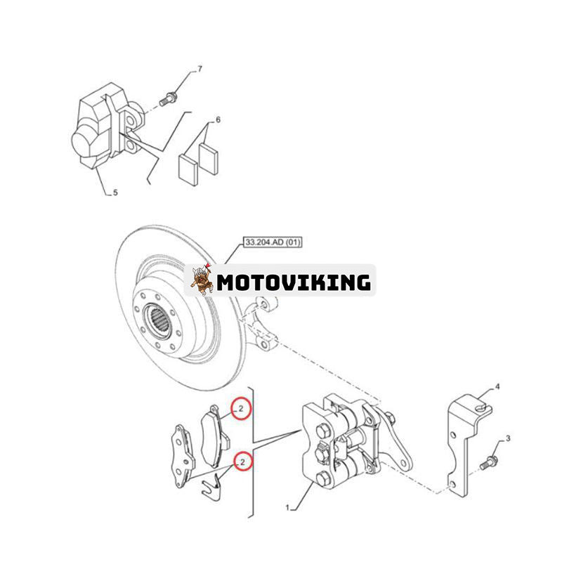 Bromsbeläggssats 47572229 för New Holland W50C W60BTC W60C W70BTC CASE 21F 121F 221F 321F Lastare