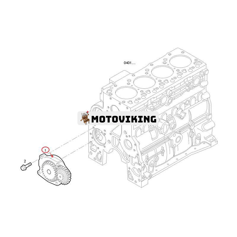 Oljepump 4897480 för New Holland strängläggare HW305 HW305S HW325 Lastare W110 W110B W110TC