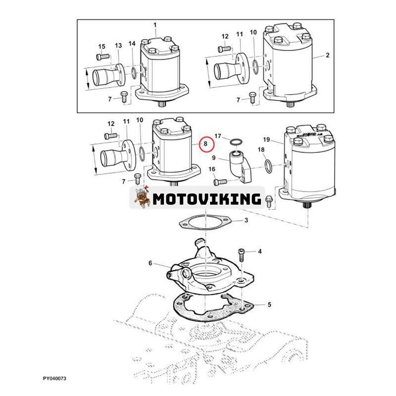 Hydraulpump AL163918 för John Deere traktor 6010 6020 6100E 6110E 6620 SE6620