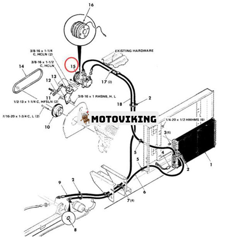 12V SD508 A/C-kompressor 7807944 för CASE 8820 8830 8840 Deutz Allis 7085 7110 7120 7145