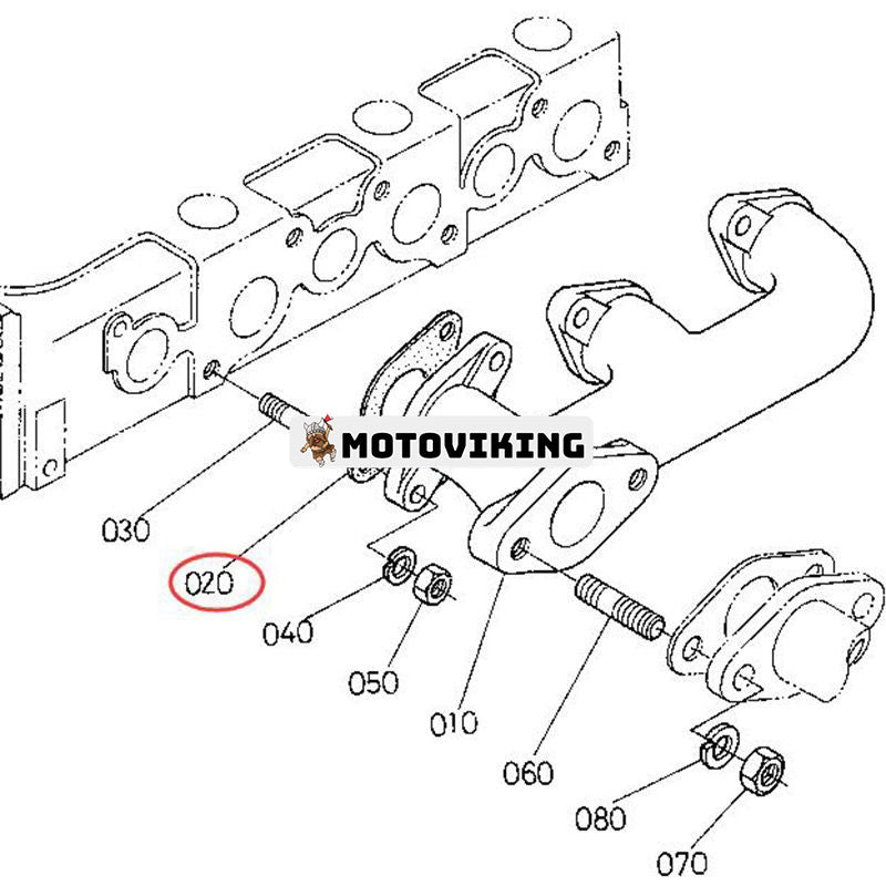 Packning 15522-12350 för Kubota grävmaskin KX101 KX151