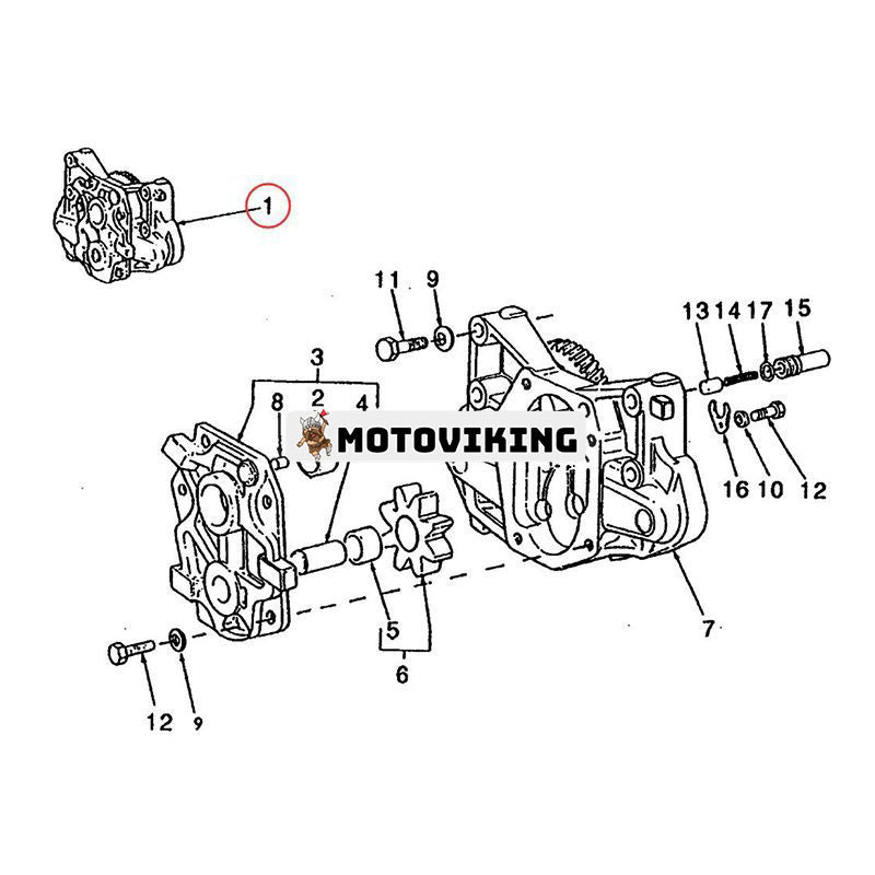 Oljepump 4770250 för New Holland Tractor 100-55 100-90 110-90 115-90