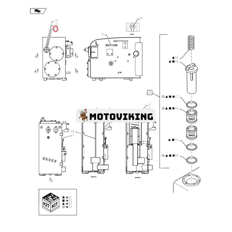 Luftningsenhet 72202082 87623989 72284639 för Kobelco grävmaskin SK170-9 New Holland EH35 EH45