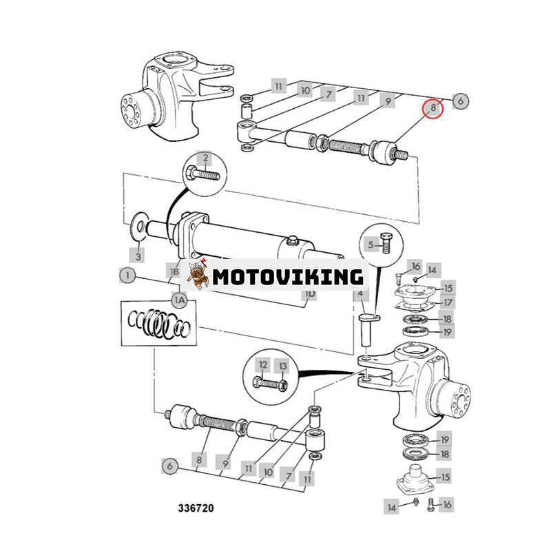 Kulled 448/17902 för JCB Loader 214-2 214-4 214e 214S