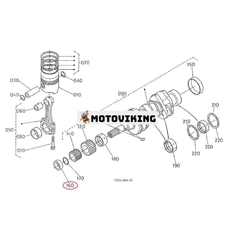 Vevaxelkrage 16241-23250 för Kubota Engine D905 D1005 D1105 V1305 V1505