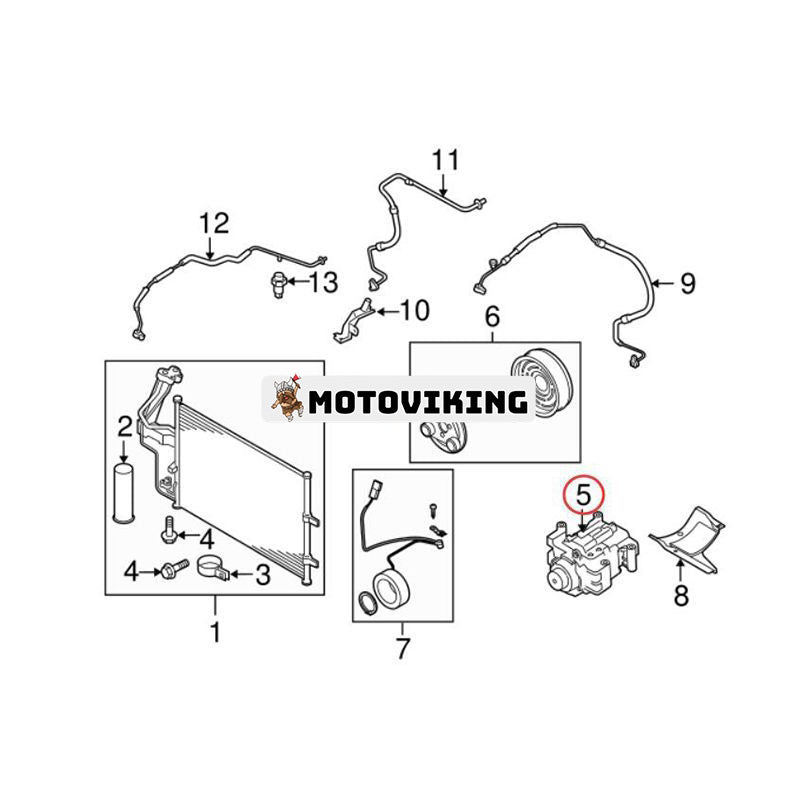 A/C-kompressor CC4361450E för Mazda 3 2.0/2.3L 2004 2005 2006 2007 2008 2009 Mazda 5 2006-2010