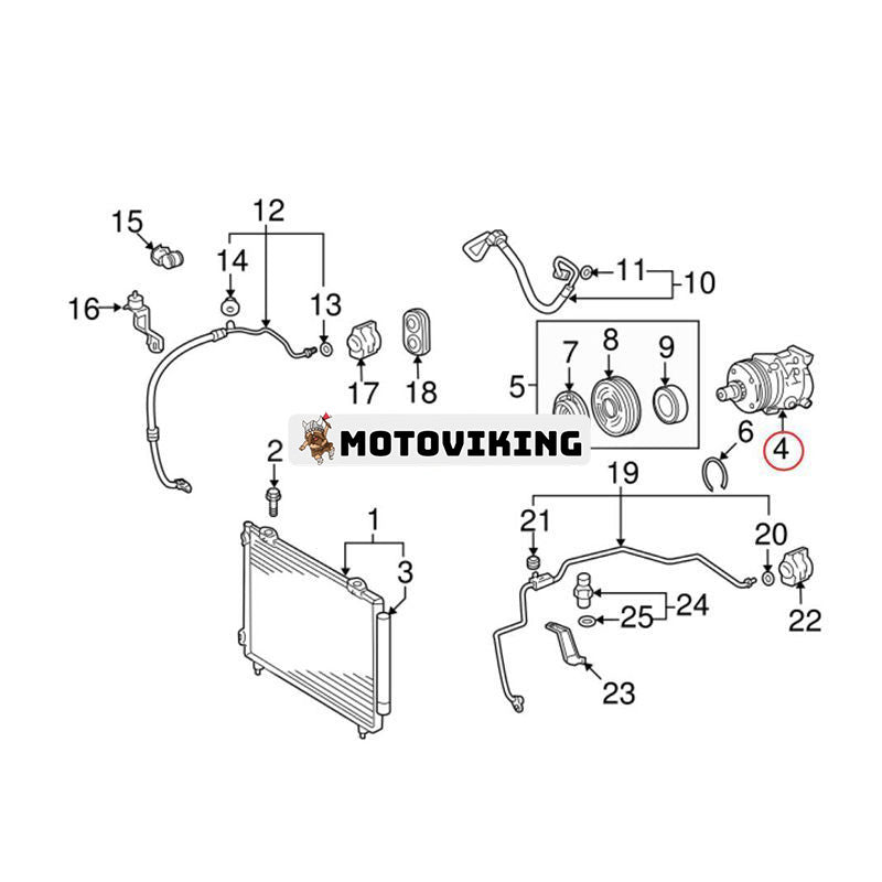 A/C-kompressor 88320-02120 för 2003-2008 Toyota Corolla Matrix 1,8L