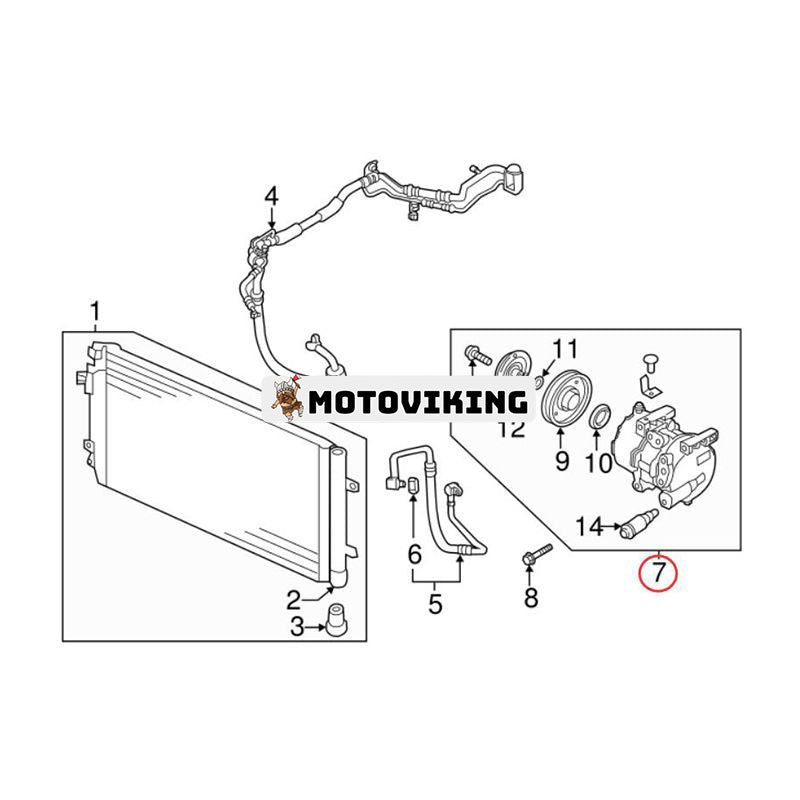 A/C-kompressor 97701-1R100 för 2012-2017 Hyundai Accent Kia Rio 1.6L