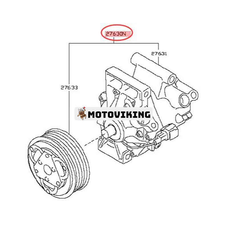 A/C-kompressor 926001HC1B för Nissan 2014-2015 Versa Note 1.6L