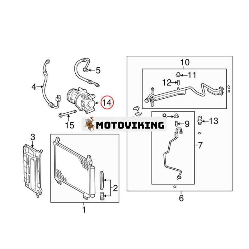 A/C Kompressor 88310-52720 för Toyota 2012-2018 Yaris 1,5L