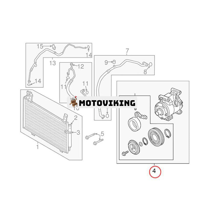 A/C-kompressor KD4561450 för Mazda 3 3 Sport 2014-2018 CX-5 2013-2020 2.0L 2.5L