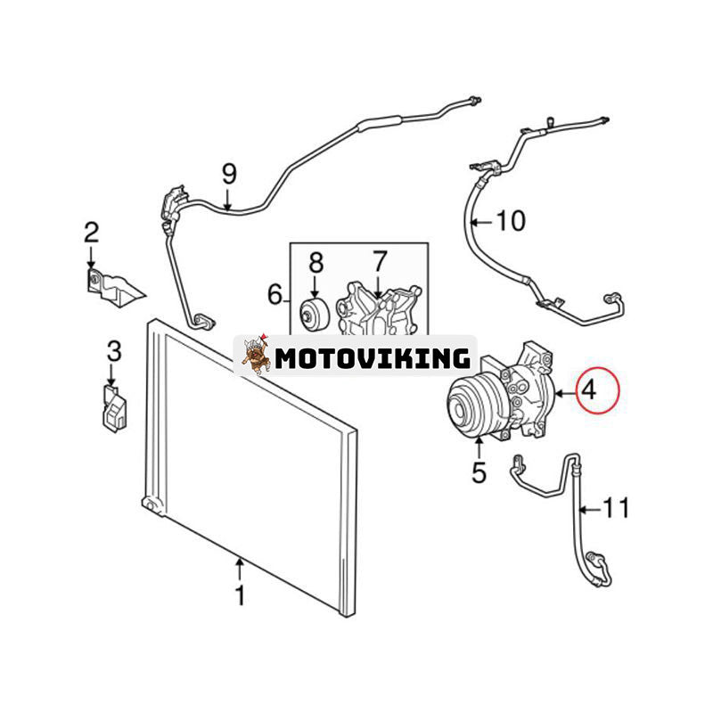 A/C Kompressor 88320-04060 för Toyota Tacoma 2005-2015 L4 2,7L V6 4,0L