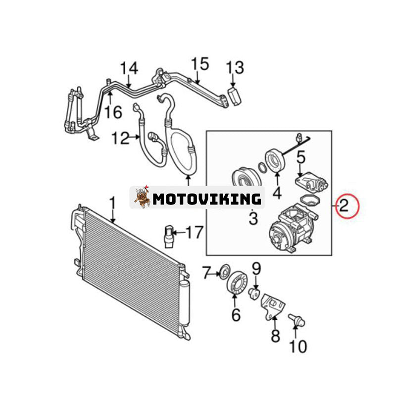 A/C-kompressor 97701-2E300 för Hyundai Tucson V6 2.7L 2005-2009