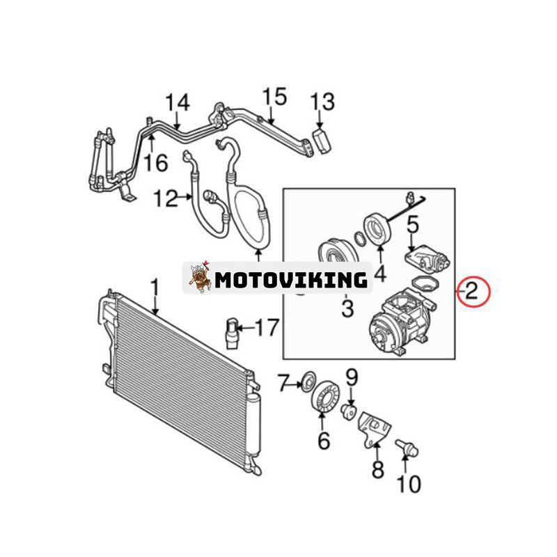 A/C Kompressor 97701-2D700 för Hyundai Tucson L4 2.0L 2005-2008