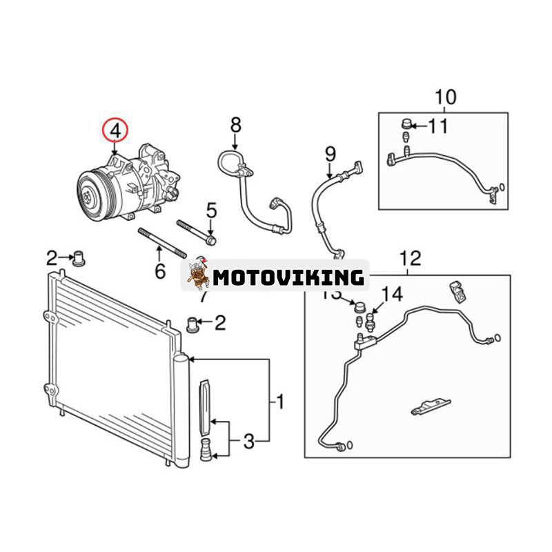 A/C Kompressor 88310-02850 för Toyota Corolla 1.8L 2014 2015 2016 2017 2018