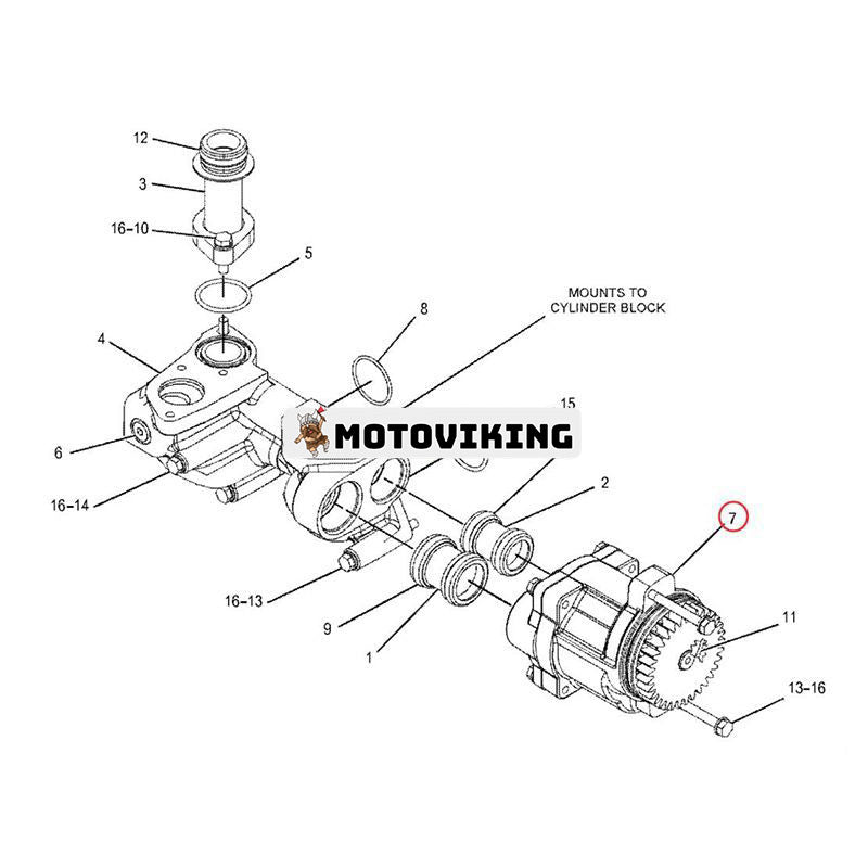 Oljepump 223-1608 för Caterpillar CAT Engine C11 C13 Traktor 621H 621K 623H