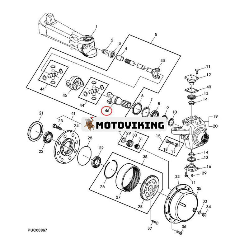 Universalledok R271433 för John Deere motor 4.5L 4045 Traktor 5060E 5065M 5067E 5070M