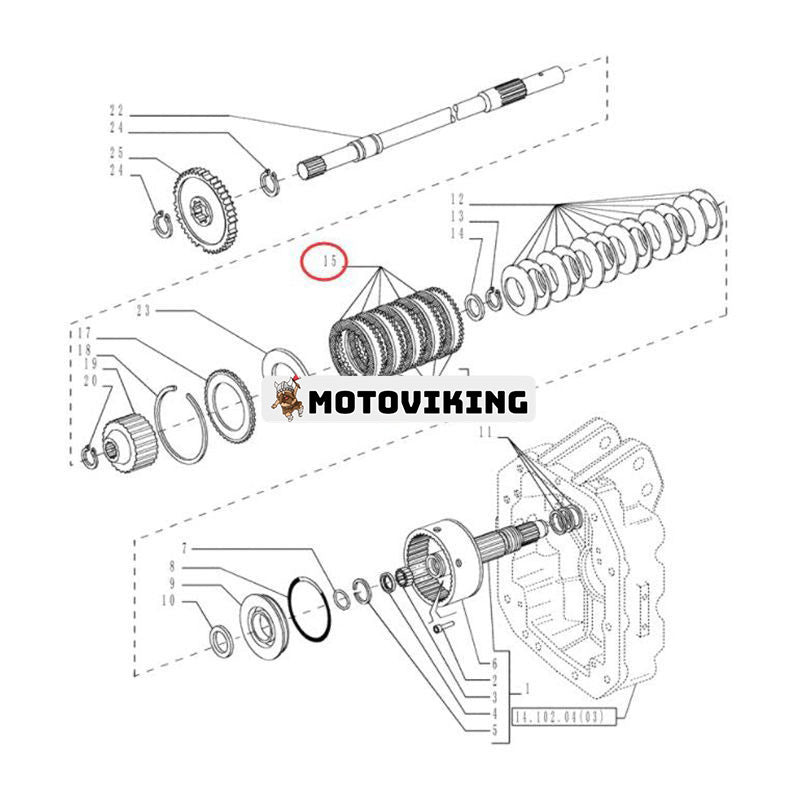 2st kopplingsdrivplatta 5163844 för New Holland traktor T1804 T1804B T2104 T2304