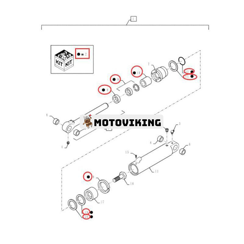 Tätningssats 86982377 för New Holland Loader LV80 U80 U80B U80C