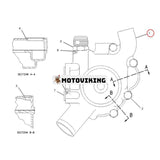 Vattenpump 1208402 3522157 för Caterpillar CAT Engine 3126 3126B 3126E C7