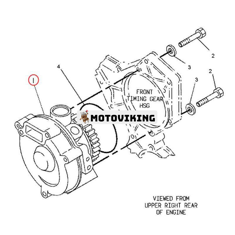 Vattenpump 1025844 för Caterpillar CAT Engine 3176 3176B Traktor 75 75C