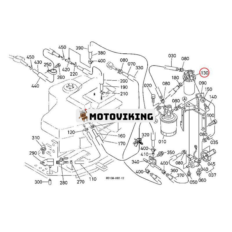 Oljevattenavskiljarfilter 58201-25740 för Kubota Engine D1105 V3307 Grävmaskin KX121-3S KX161-3S KX71-3S KX91-3S