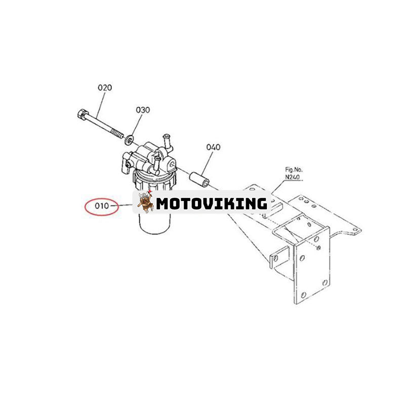 Vattenavskiljare 16541-43350 för Kubota traktor M100XDTC M105XDTC M108 M110 M8200 M8540 MX4800 MX5200 MX5800 M105S