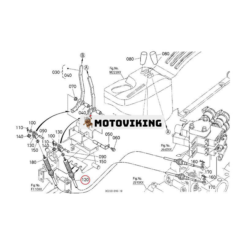 Extra kontrollspakskabel 3C085-82970 för Kubota Tractor M5040 M5140 M6040 M7040 M7060 M8540 M9540