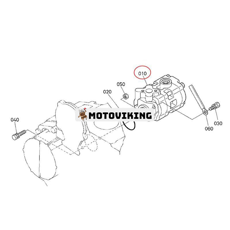 Hydraulpump 6C140-37304 för Kubota B2420 B2410 B7500 B7510 B7610 B2410HSD B2410HSDB B2410HSE