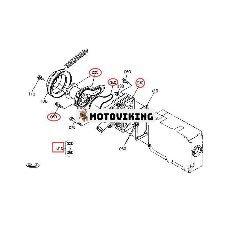 Vattenpump 14384-73030 för Kubota Generator GL-5500S GL-6500S GL-6500TS-FR