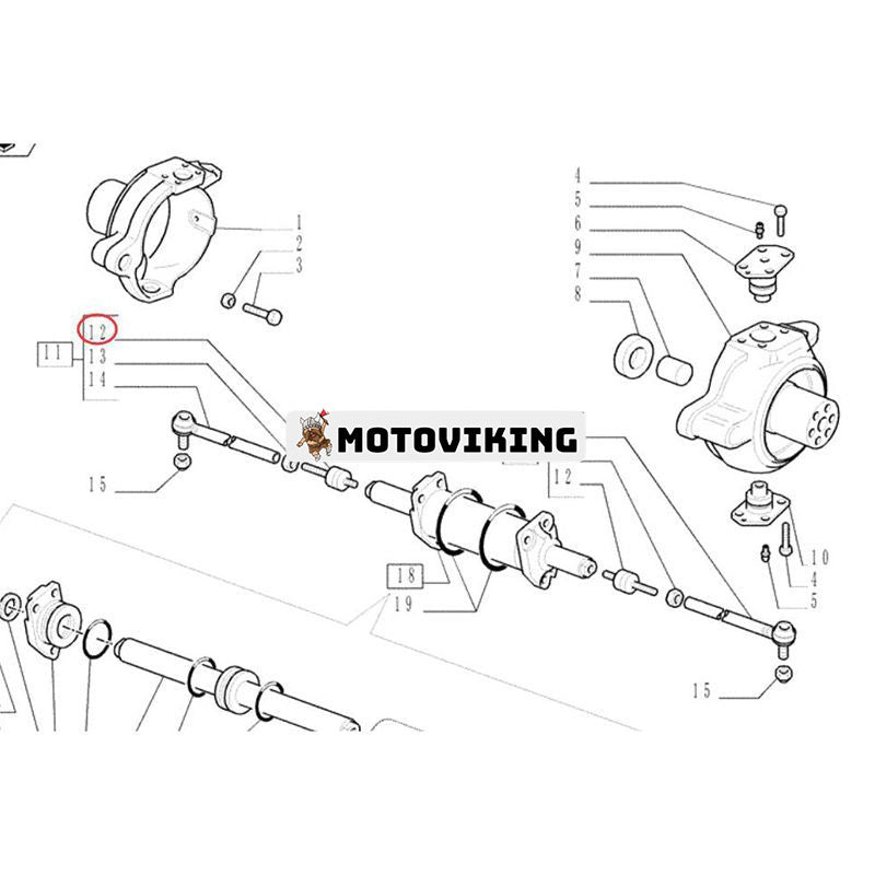 Kulled 10/905625 för JCB Teleskoplastare 504B 520-55 520-55FS 526-55 526-55FS